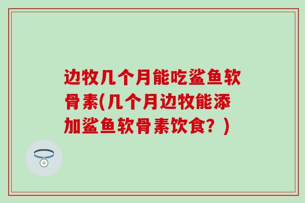边牧几个月能吃鲨鱼软骨素(几个月边牧能添加鲨鱼软骨素饮食？)