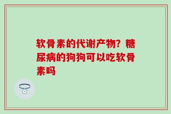软骨素的代谢产物？糖尿病的狗狗可以吃软骨素吗