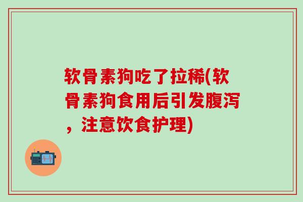 软骨素狗吃了拉稀(软骨素狗食用后引发腹泻，注意饮食护理)
