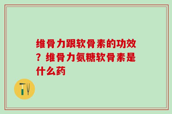 维骨力跟软骨素的功效？维骨力氨糖软骨素是什么药