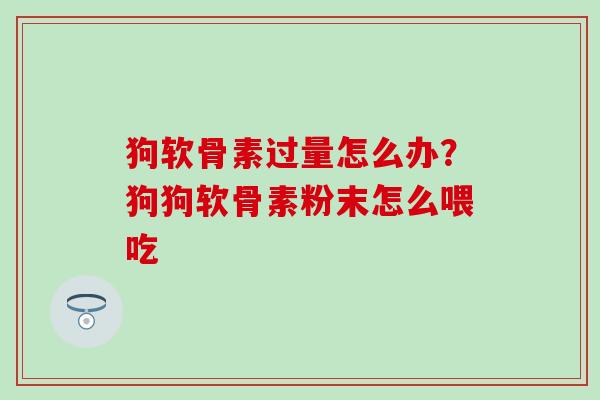 狗软骨素过量怎么办？狗狗软骨素粉末怎么喂吃