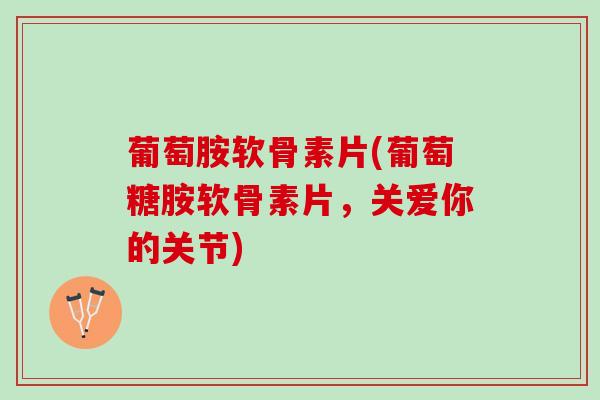 葡萄胺软骨素片(葡萄糖胺软骨素片，关爱你的关节)