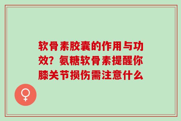 软骨素胶囊的作用与功效？氨糖软骨素提醒你膝关节损伤需注意什么