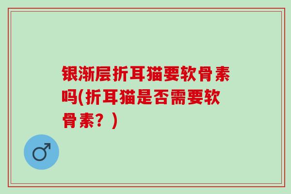 银渐层折耳猫要软骨素吗(折耳猫是否需要软骨素？)