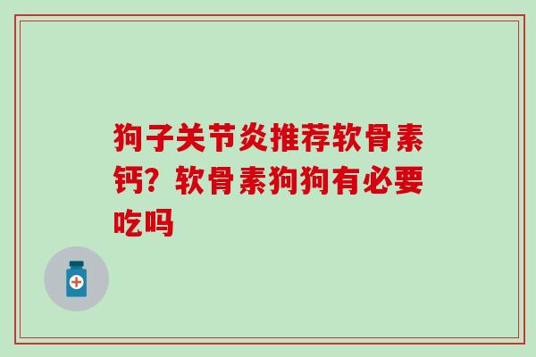 狗子关节炎推荐软骨素钙？软骨素狗狗有必要吃吗