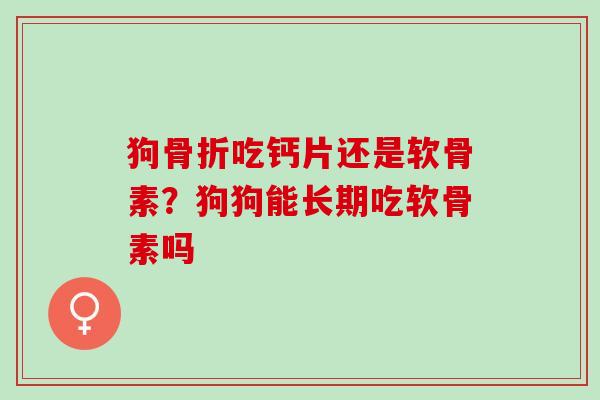 狗骨折吃钙片还是软骨素？狗狗能长期吃软骨素吗