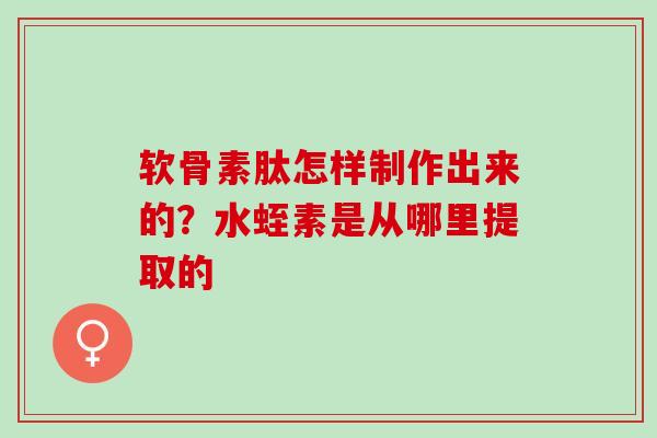 软骨素肽怎样制作出来的？水蛭素是从哪里提取的