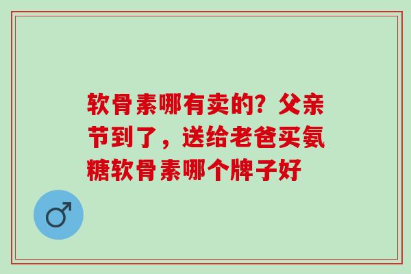 软骨素哪有卖的?父亲节到了,送给老爸买氨糖软骨素哪个牌子好 软骨素哪有卖的?父亲节到了,送给老爸买氨糖软骨素哪个牌子好