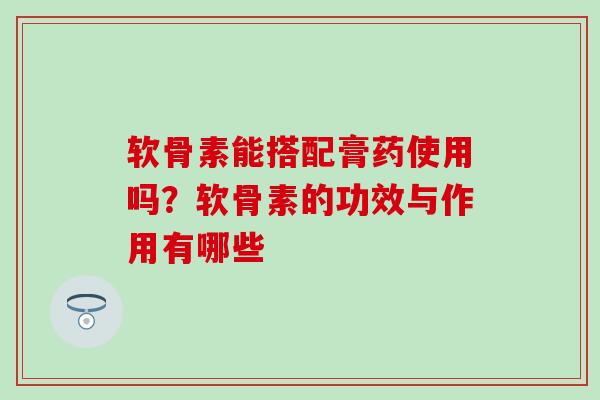 软骨素能搭配膏药使用吗？软骨素的功效与作用有哪些