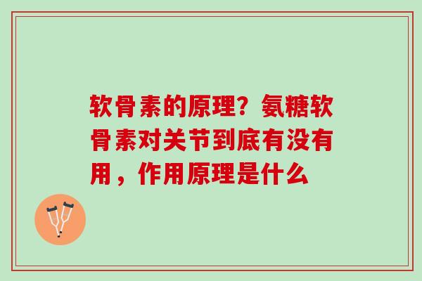 软骨素的原理？氨糖软骨素对关节到底有没有用，作用原理是什么