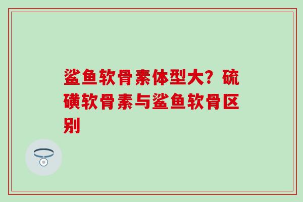鲨鱼软骨素体型大？硫磺软骨素与鲨鱼软骨区别