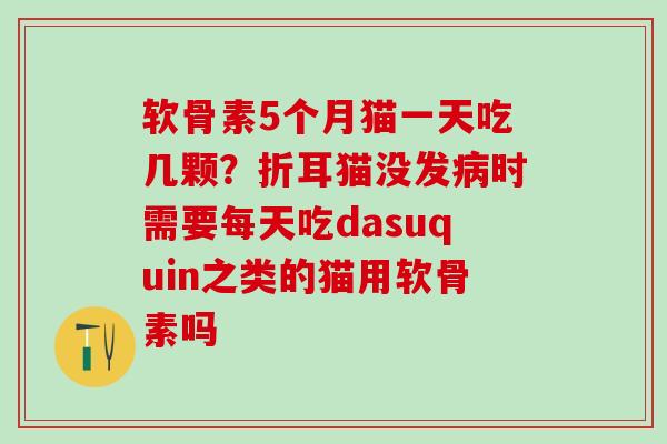 软骨素5个月猫一天吃几颗？折耳猫没发病时需要每天吃dasuquin之类的猫用软骨素吗
