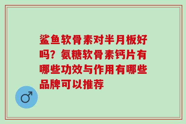 鲨鱼软骨素对半月板好吗？氨糖软骨素钙片有哪些功效与作用有哪些品牌可以推荐