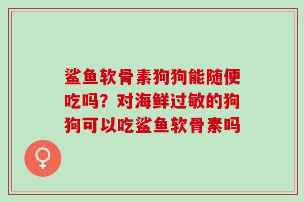鲨鱼软骨素狗狗能随便吃吗？对海鲜过敏的狗狗可以吃鲨鱼软骨素吗