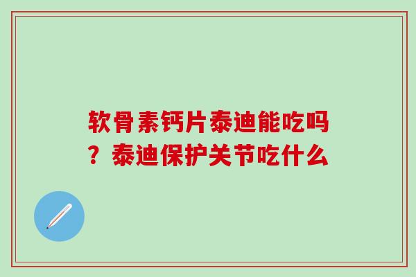 软骨素钙片泰迪能吃吗？泰迪保护关节吃什么