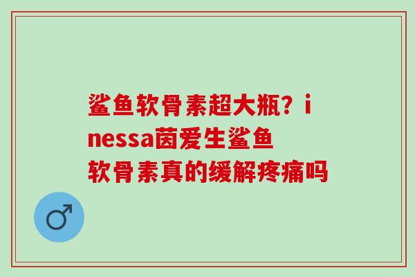 鲨鱼软骨素超大瓶？inessa茵爱生鲨鱼软骨素真的缓解疼痛吗