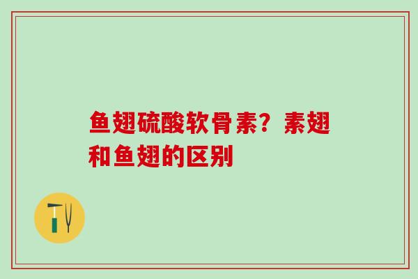 鱼翅硫酸软骨素？素翅和鱼翅的区别
