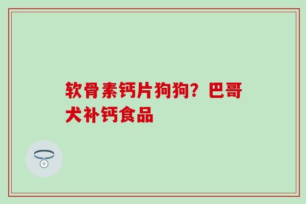 软骨素钙片狗狗？巴哥犬补钙食品
