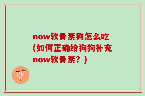 now软骨素狗怎么吃(如何正确给狗狗补充now软骨素？)
