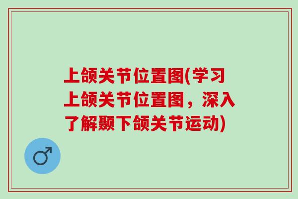 上颌关节位置图(学习上颌关节位置图，深入了解颞下颌关节运动)