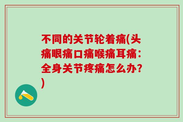 不同的关节轮着痛(头痛眼痛口痛喉痛耳痛：全身关节疼痛怎么办？)