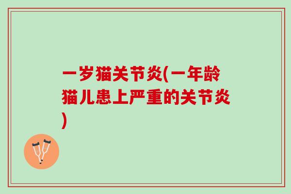 一岁猫关节炎(一年龄猫儿患上严重的关节炎)
