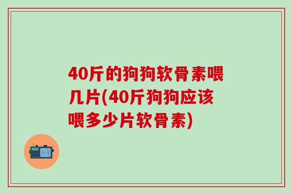 40斤的狗狗软骨素喂几片(40斤狗狗应该喂多少片软骨素)