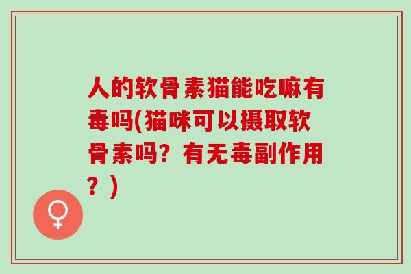 人的软骨素猫能吃嘛有毒吗(猫咪可以摄取软骨素吗?有无毒副作用?) 人的软骨素猫能吃嘛有毒吗(猫咪可以摄取软骨素吗?有无毒副作用?)