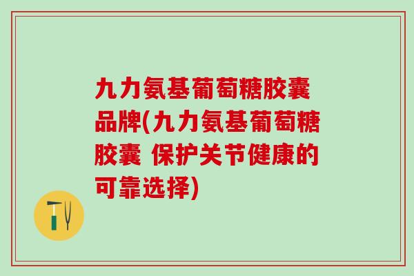 九力氨基葡萄糖胶囊 品牌(九力氨基葡萄糖胶囊 保护关节健康的可靠选择)