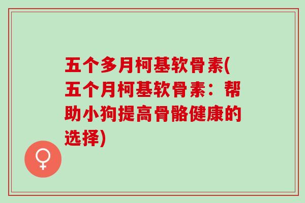 五个多月柯基软骨素(五个月柯基软骨素：帮助小狗提高骨骼健康的选择)