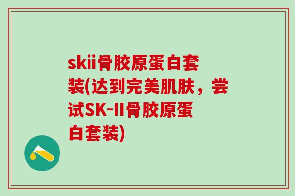 skii骨胶原蛋白套装(达到完美肌肤，尝试SK-II骨胶原蛋白套装)