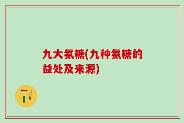 九大氨糖(九种氨糖的益处及来源)