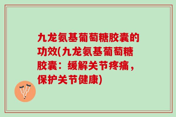 九龙氨基葡萄糖胶囊的功效(九龙氨基葡萄糖胶囊：缓解关节疼痛，保护关节健康)
