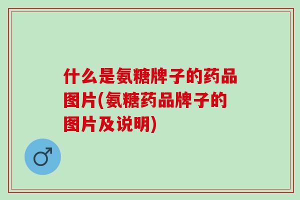 什么是氨糖牌子的药品图片(氨糖药品牌子的图片及说明)