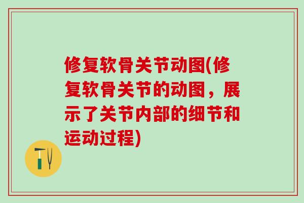 修复软骨关节动图(修复软骨关节的动图，展示了关节内部的细节和运动过程)