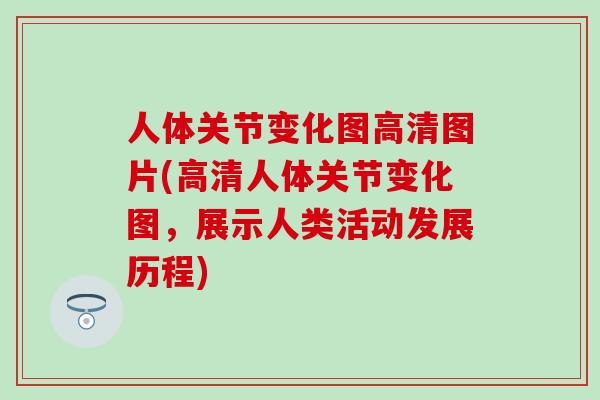 人体关节变化图高清图片(高清人体关节变化图，展示人类活动发展历程)