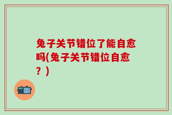 兔子关节错位了能自愈吗(兔子关节错位自愈?) 兔子关节错位了能自愈吗(兔子关节错位自愈?)