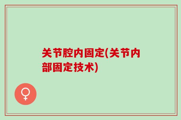 关节腔内固定(关节内部固定技术)