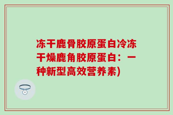 冻干鹿骨胶原蛋白冷冻干燥鹿角胶原蛋白：一种新型高效营养素)