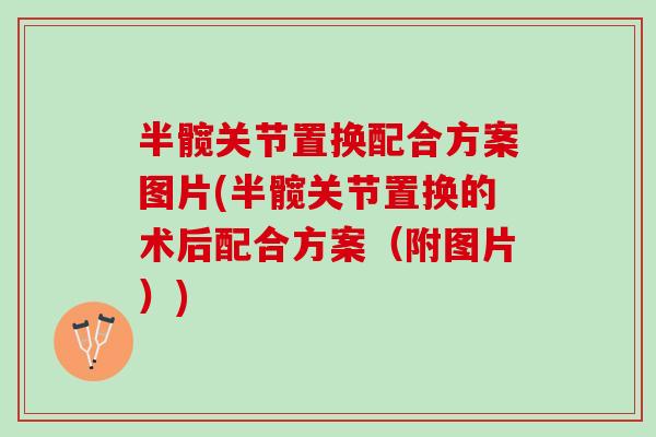 半髋关节置换配合方案图片(半髋关节置换的术后配合方案(附图片)) 半髋关节置换配合方案图片(半髋关节置换的术后配合方案(附图片))