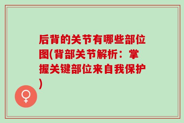 后背的关节有哪些部位图(背部关节解析：掌握关键部位来自我保护)