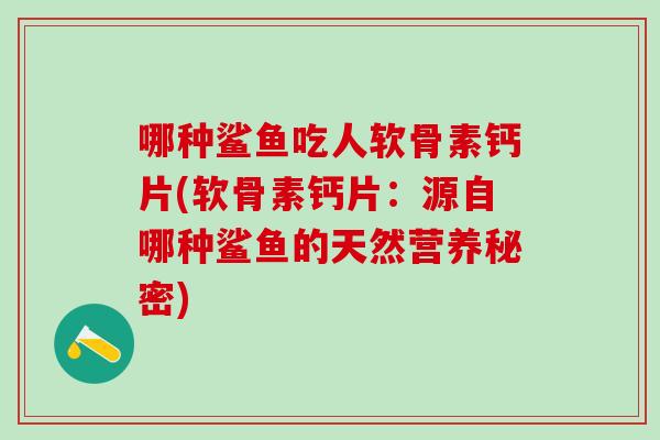 哪种鲨鱼吃人软骨素钙片(软骨素钙片：源自哪种鲨鱼的天然营养秘密)