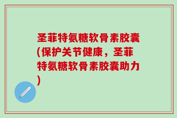 圣菲特氨糖软骨素胶囊(保护关节健康，圣菲特氨糖软骨素胶囊助力)