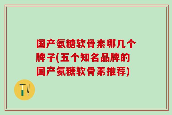 国产氨糖软骨素哪几个牌子(五个知名品牌的国产氨糖软骨素推荐) 国产氨糖软骨素哪几个牌子(五个知名品牌的国产氨糖软骨素推荐)
