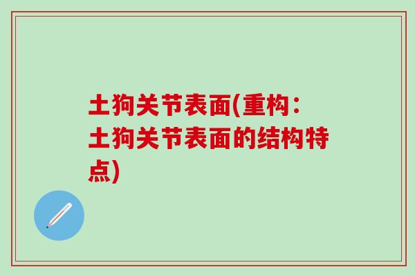 土狗关节表面(重构：土狗关节表面的结构特点)