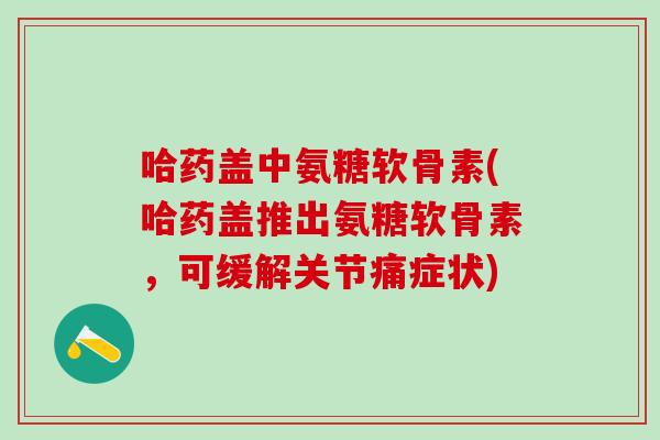 哈药盖中氨糖软骨素(哈药盖推出氨糖软骨素，可缓解关节痛症状)