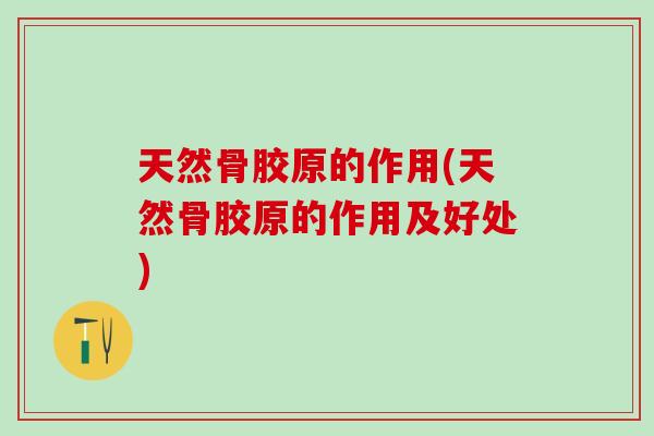 天然骨胶原的作用(天然骨胶原的作用及好处)