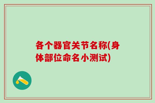 各个器官关节名称(身体部位命名小测试)