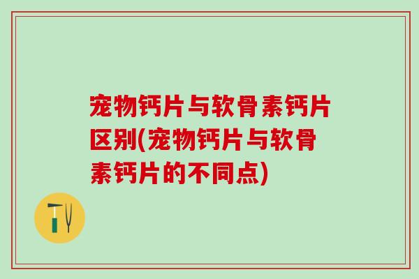 宠物钙片与软骨素钙片区别(宠物钙片与软骨素钙片的不同点)