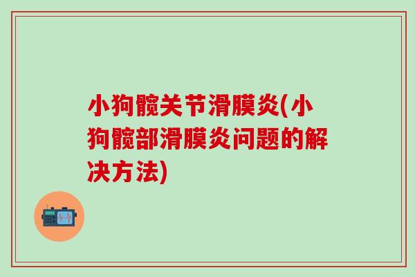 小狗髋关节滑膜炎(小狗髋部滑膜炎问题的解决方法)